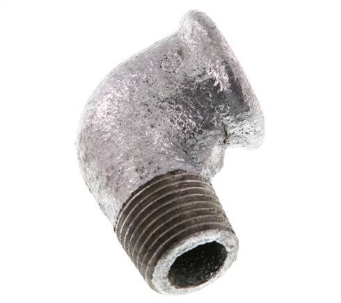 Rp 1/2'' x R 1/2'' F/M Zinc plated Cast iron 90 deg Elbow Fitting 25 Bar [5 Pieces]