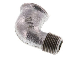 Rp 3/8'' x R 3/8'' F/M Zinc plated Cast iron 90 deg Elbow Fitting 25 Bar [2 Pieces]