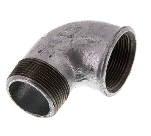 Rp 1 1/2'' x R 1 1/2'' F/M Zinc plated Cast iron 90 deg Elbow Fitting 25 Bar