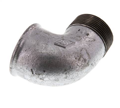 Rp 1 1/2'' x R 1 1/2'' F/M Zinc plated Cast iron 90 deg Elbow Fitting 25 Bar