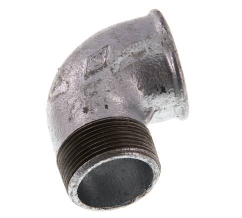 Rp 1 1/2'' x R 1 1/2'' F/M Zinc plated Cast iron 90 deg Elbow Fitting 25 Bar