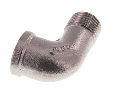 Rp 1/2'' x R 1/2'' F/M Codo de 90 grados de acero inoxidable 16 Bar