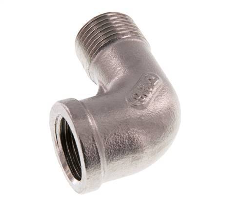 Rp 1/2'' x R 1/2'' F/M Codo de 90 grados de acero inoxidable 16 Bar