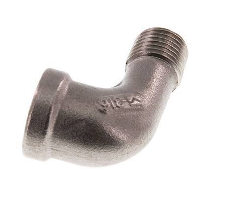 Rp 1/4'' x R 1/4'' F/M Stainless steel 90 deg Elbow Fitting 16 Bar [2 Pieces]