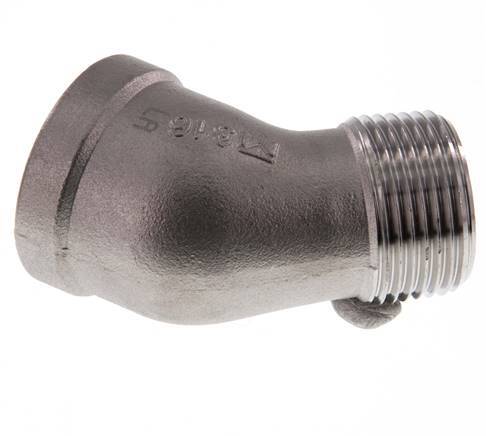Rp 1'' x R 1'' F/M Stainless steel 45 deg Elbow Fitting 16 Bar