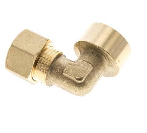 G 1/2'' x 12mm Brass 90 deg Elbow Compression Fitting 75 Bar DIN EN 1254-2