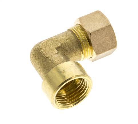 G 1/2'' x 14mm Brass 90 deg Elbow Compression Fitting 89 Bar DIN EN 1254-2