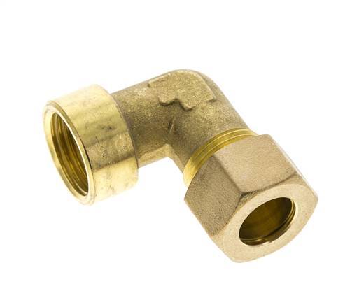 G 1/2'' x 14mm Brass 90 deg Elbow Compression Fitting 89 Bar DIN EN 1254-2