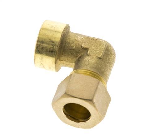 G 1/2'' x 14mm Brass 90 deg Elbow Compression Fitting 89 Bar DIN EN 1254-2