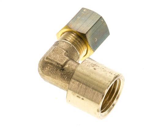 G 1/4'' x 6mm Codo de latón de 90 grados de compresión 150 Bar DIN EN 1254-2