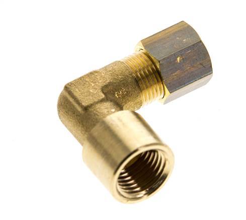 G 1/4'' x 8mm Codo de latón de 90 grados de compresión 135 Bar DIN EN 1254-2
