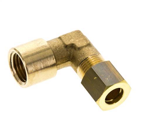 G 1/4'' x 8mm Codo de latón de 90 grados de compresión 135 Bar DIN EN 1254-2