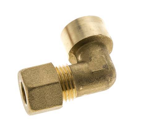 G 3/8'' x 10mm Brass 90 deg Elbow Compression Fitting 95 Bar DIN EN 1254-2