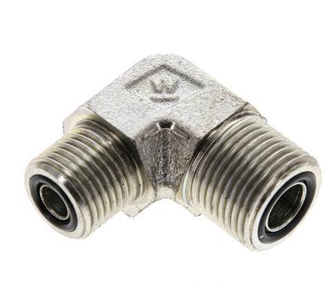 UN 13/16''-16 x UN 11/16''-16 Macho Codo de 90 grados de acero galvanizado ORFS 630 Bar - Hidráulico