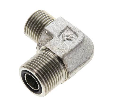 UN 13/16''-16 x UN 11/16''-16 Macho Codo de 90 grados de acero galvanizado ORFS 630 Bar - Hidráulico