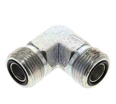 UN 13/16''-16 Male Zinc plated Steel 90 deg Elbow Fitting ORFS 630 Bar - Hydraulic