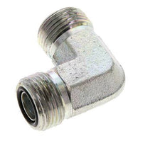 UN 13/16''-16 Male Zinc plated Steel 90 deg Elbow Fitting ORFS 630 Bar - Hydraulic