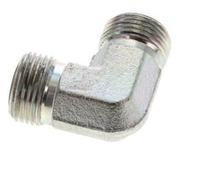 UN 13/16''-16 Male Zinc plated Steel 90 deg Elbow Fitting ORFS 630 Bar - Hydraulic