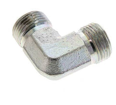 UN 13/16''-16 Male Zinc plated Steel 90 deg Elbow Fitting ORFS 630 Bar - Hydraulic