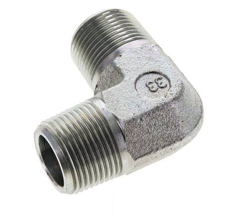 codo de 90º de acero galvanizado de 3/4'' NPT macho 200 Bar - Hidráulico