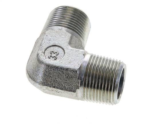 codo de 90º de acero galvanizado de 3/4'' NPT macho 200 Bar - Hidráulico