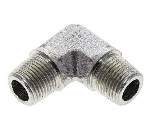 racor de 90 grados de acero galvanizado de 3/8'' NPT macho 250 Bar - Hidráulico
