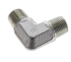 3/8'' NPT Male Zinc plated Steel 90 deg Elbow Fitting 250 Bar - Hydraulic