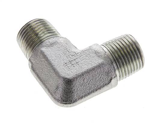 racor de 90 grados de acero galvanizado de 3/8'' NPT macho 250 Bar - Hidráulico