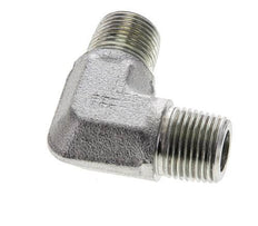 3/8'' NPT Male Zinc plated Steel 90 deg Elbow Fitting 250 Bar - Hydraulic