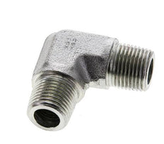 3/8'' NPT Male Zinc plated Steel 90 deg Elbow Fitting 250 Bar - Hydraulic
