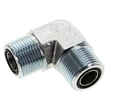 UNS 1''-14 Male Zinc plated Steel 90 deg Elbow Fitting ORFS 400 Bar - Hydraulic