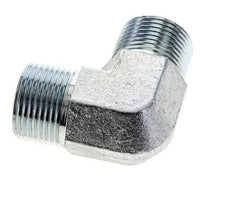 UNS 1''-14 Male Zinc plated Steel 90 deg Elbow Fitting ORFS 400 Bar - Hydraulic