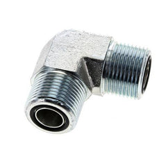 UNS 1''-14 Male Zinc plated Steel 90 deg Elbow Fitting ORFS 400 Bar - Hydraulic