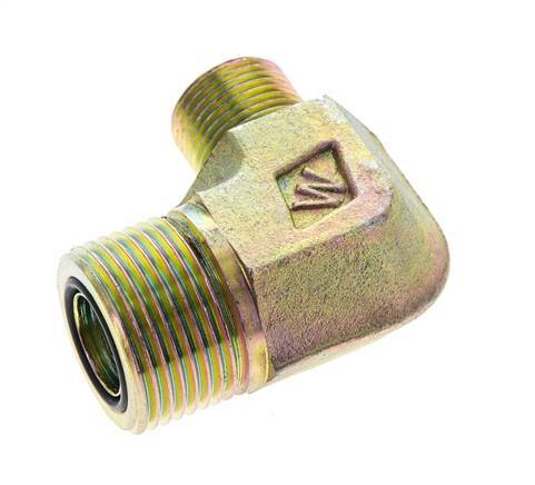 UN 1-3/16''-12 x UN 13/16''-16 Macho Codo de 90 grados de acero galvanizado ORFS 400 Bar - Hidráulico