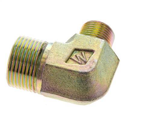 UN 1-3/16''-12 x UN 13/16''-16 Macho Codo de 90 grados de acero galvanizado ORFS 400 Bar - Hidráulico