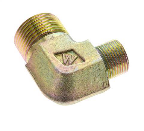 UN 1-3/16''-12 x UN 13/16''-16 Macho Codo de 90 grados de acero galvanizado ORFS 400 Bar - Hidráulico
