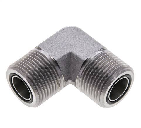 UN 1-3/16''-12 Male Zinc plated Steel 90 deg Elbow Fitting ORFS 400 Bar - Hydraulic