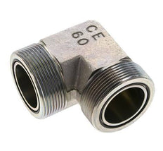 UN 2''-12 Male Zinc plated Steel 90 deg Elbow Fitting ORFS 250 Bar - Hydraulic