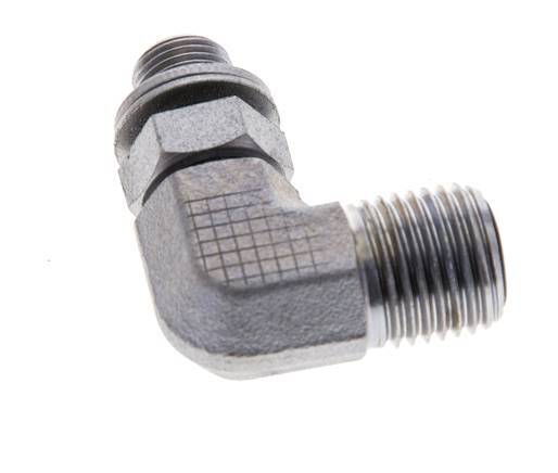 UNF 9/16''-18 x G 1/8'' Macho Codo de 90 grados de acero galvanizado ORFS 400 Bar - Hidráulico