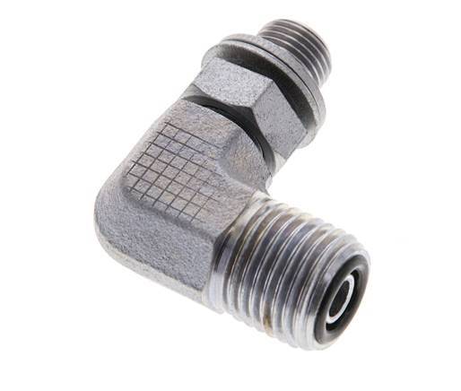 UNF 9/16''-18 x G 1/8'' Macho Codo de 90 grados de acero galvanizado ORFS 400 Bar - Hidráulico