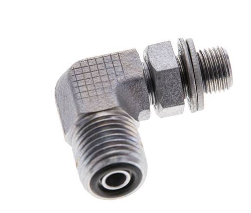 UNF 9/16''-18 x G 1/8'' Macho Codo de 90 grados de acero galvanizado ORFS 400 Bar - Hidráulico