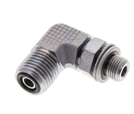 UNF 9/16''-18 x G 1/8'' Macho Codo de 90 grados de acero galvanizado ORFS 400 Bar - Hidráulico