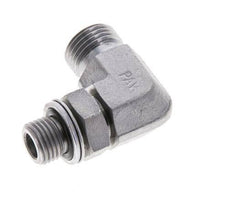 UN 11/16''-16 x G 1/4'' Male Zinc plated Steel 90 deg Elbow Fitting ORFS 400 Bar - Hydraulic