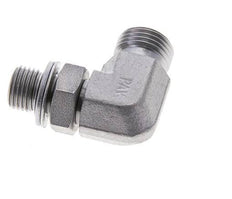 UN 11/16''-16 x G 1/4'' Male Zinc plated Steel 90 deg Elbow Fitting ORFS 400 Bar - Hydraulic