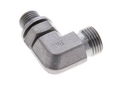 UN 11/16''-16 x G 1/4'' Male Zinc plated Steel 90 deg Elbow Fitting ORFS 400 Bar - Hydraulic