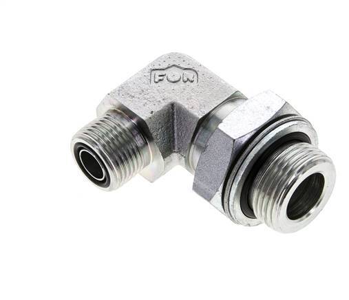 UN 13/16''-16 x G 3/4'' Macho Codo de 90 grados de acero galvanizado ORFS 400 Bar - Hidráulico