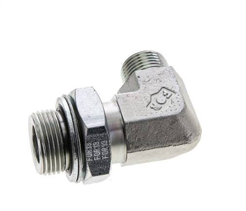 UN 13/16''-16 x G 3/4'' Macho Codo de 90 grados de acero galvanizado ORFS 400 Bar - Hidráulico