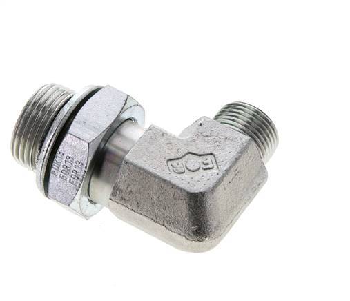 UN 13/16''-16 x G 3/4'' Macho Codo de 90 grados de acero galvanizado ORFS 400 Bar - Hidráulico