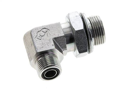 UN 13/16''-16 x G 3/4'' Macho Codo de 90 grados de acero galvanizado ORFS 400 Bar - Hidráulico