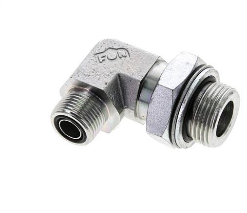 UN 13/16''-16 x G 3/4'' Macho Codo de 90 grados de acero galvanizado ORFS 400 Bar - Hidráulico